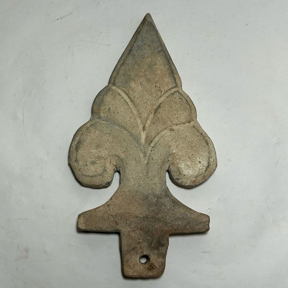 Antique Ceramic Shield Ornament from Thailand Architectural 19th Century Antefix